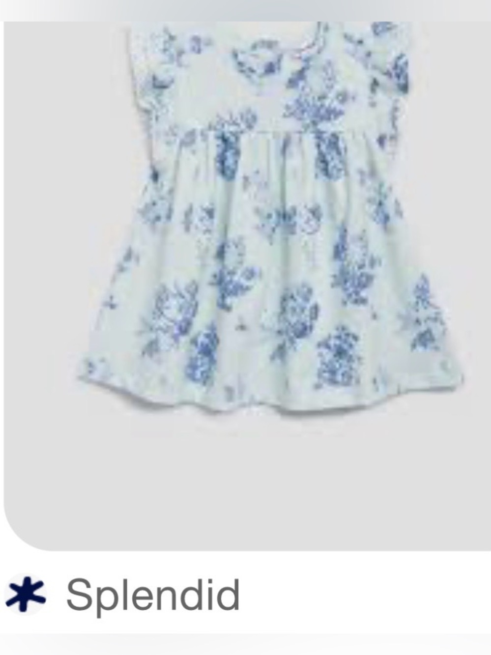 Splendid Light Blue Floral Baby Dress
